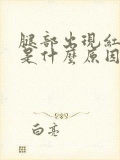 腿部出现红点点是什么原因封面