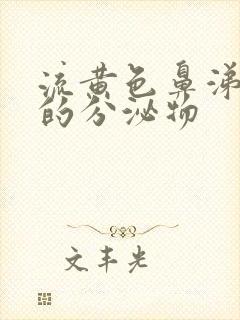 流黄色鼻涕一样的分泌物