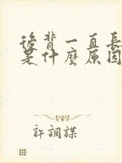 后背一直长痘痘是什么原因引起的封面