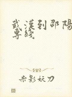 武汉到邵阳物流专线