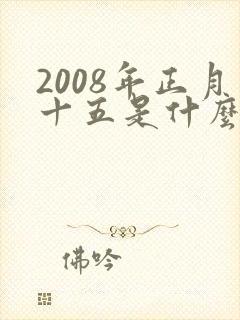 2008年正月十五是什么命封面