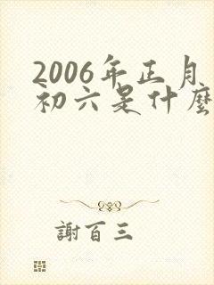 2006年正月初六是什么命