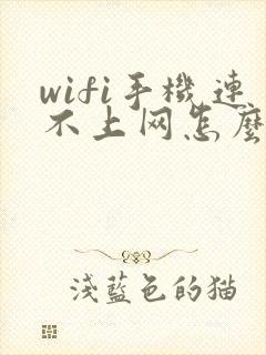 wifi手机连不上网怎么回事