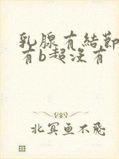 乳腺有结节ct有b超没有