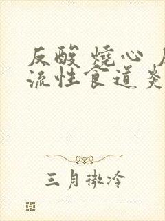 反酸 烧心 反流性食道炎