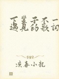 下辈子不一定能遇见的歌词