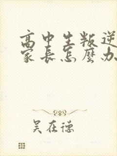 高中生叛逆厌学家长怎么办封面