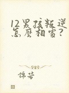 12男孩叛逆期怎么相处?封面