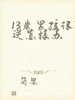 13岁男孩很叛逆怎样办