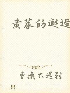 黄蓉的邂逅封面