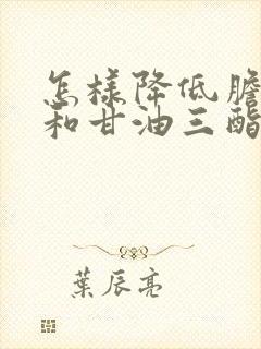 怎样降低胆固醇和甘油三酯高怎么办封面