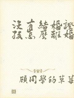 没有结婚证有小孩怎么离婚封面