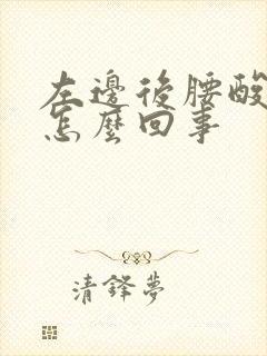 左边后腰酸疼是怎么回事