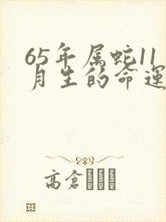 65年属蛇11月生的命运如何封面
