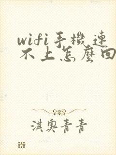 wifi手机连不上怎么回事儿