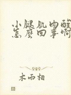 小腿肌肉酸痛是怎么回事啊封面