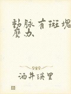 动脉有斑块了怎么办