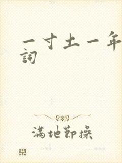 一寸土一年木歌词