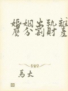 婚姻出轨离婚怎么分割财产封面