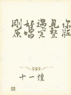 刚好遇见你歌曲原唱完整版