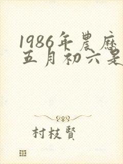 1986年农历五月初六是什么命