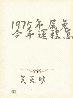 1975年属兔今年运程怎么样