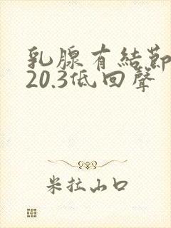 乳腺有结节0.20.3低回声