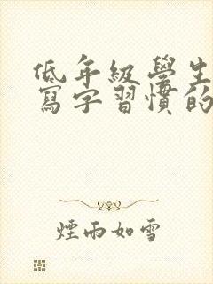 低年级学生良好写字习惯的培养