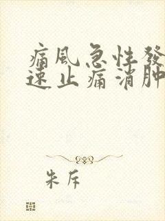 痛风急性发作快速止痛消肿