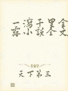 一泻千里金银花露小说全文免费阅读封面