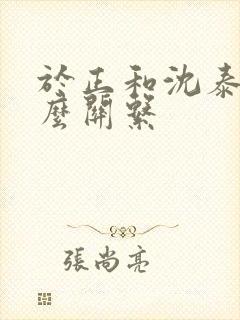 于正和沈泰有什么关系封面