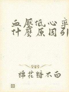 血压低心率慢是什么原因引起的