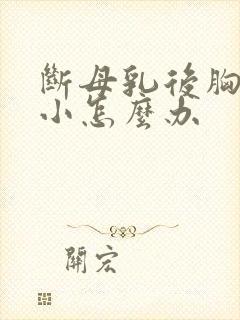 断母乳后胸部变小怎么办封面