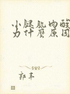 小腿肌肉酸痛无力什么原因封面