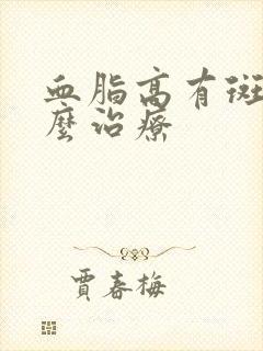 血脂高有斑块怎么治疗