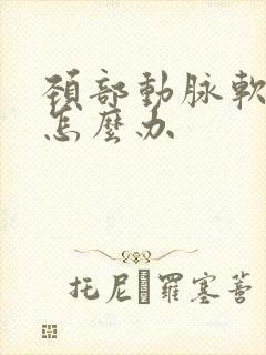 颈部动脉软斑块怎么办