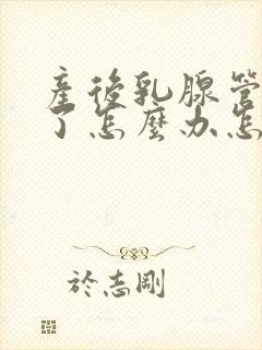 产后乳腺管堵住了怎么办怎么办