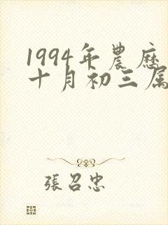 1994年农历十月初三属狗是什么命