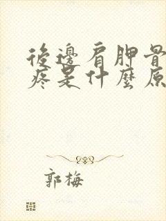 后边肩胛骨后背疼是什么原因引起的