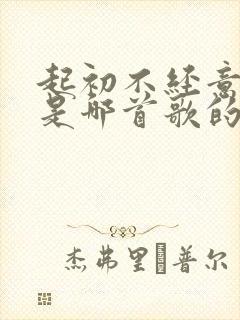 起初不经意的我是哪首歌的歌词