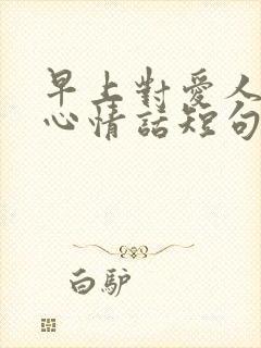 早上对爱人的暖心情话短句