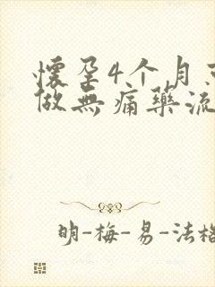 怀孕4个月可以做无痛药流吗