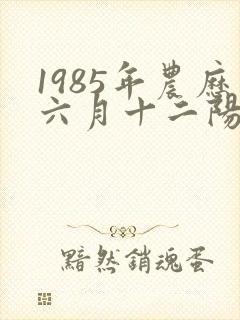 1985年农历六月十二阳历是多少