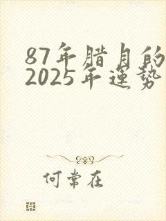 87年腊月的兔2025年运势