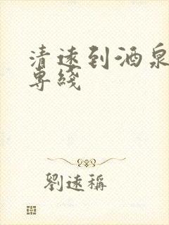 清远到酒泉物流专线封面