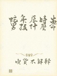 蛇年辰时出生的男孩什么命封面