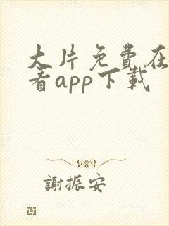 大片免费在线观看app下载