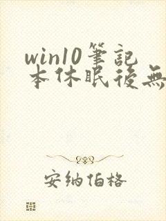 win10笔记本休眠后无法唤醒黑屏