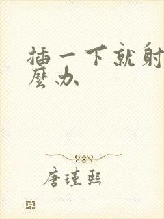 插一下就射了怎么办