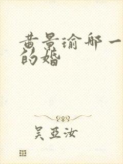 黄景瑜哪一年结的婚